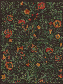William Morris 12800-floral melancholy - handgefertigter Teppich,  tibetisch (Indien), 100 Knoten Qualität